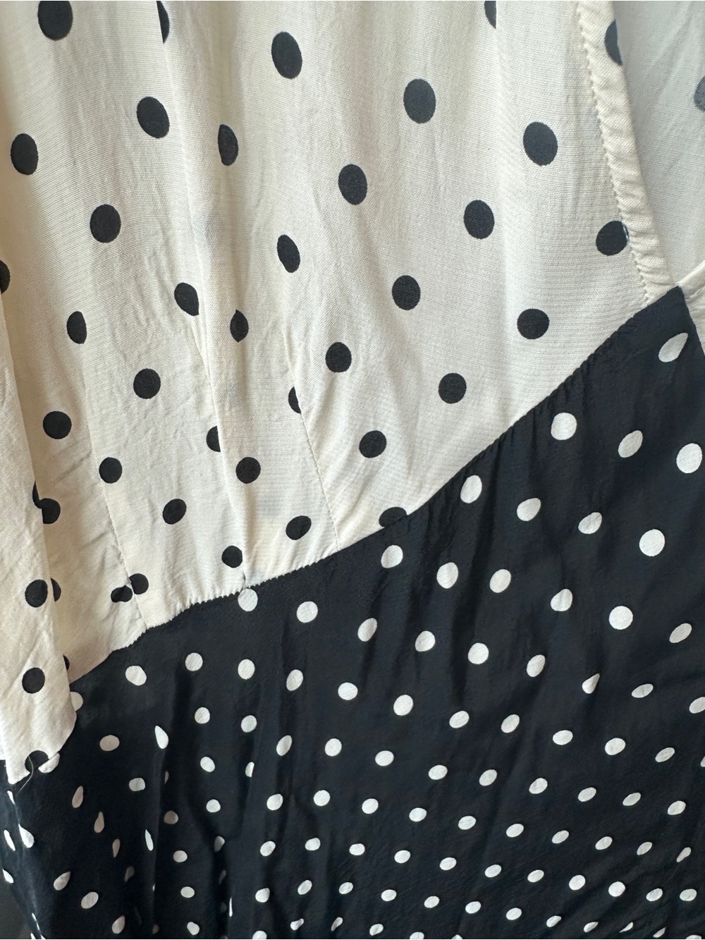 a new day Black and Cream Polka Dot V-Neck A-Line Midi Dress - Picture 3 of 6